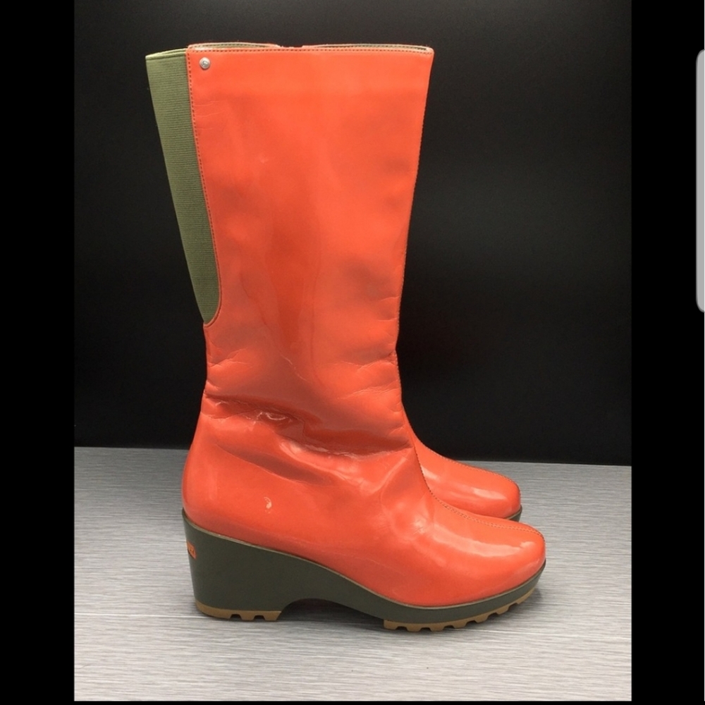 ROCKPORT Bright Orange Waterproof Rain Boots Sz 11 - Picture 3 of 10